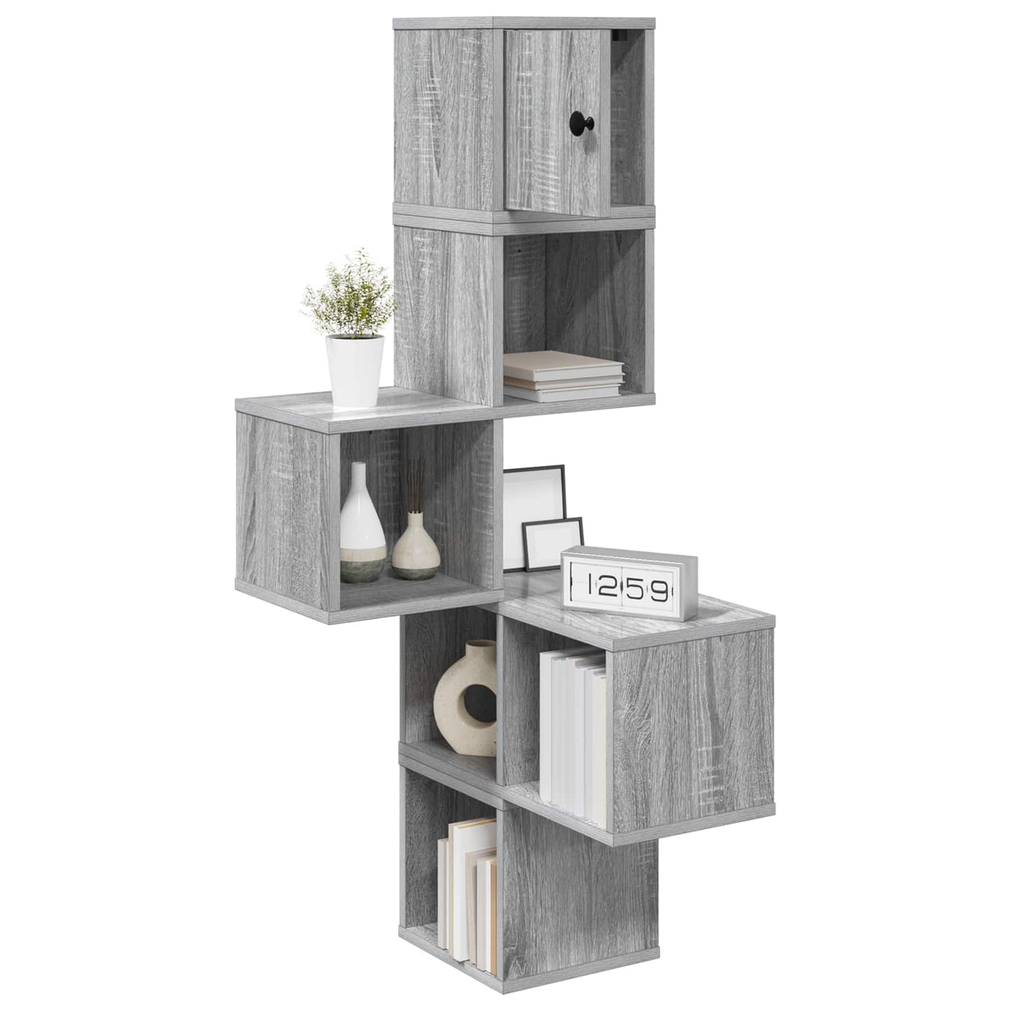 Mensola Angolare da Parete Sonoma grigio 48 x 48 x 120 cm | homemem39