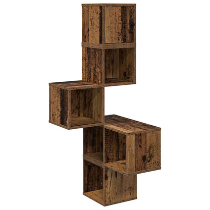 Mensola Angolare da Parete Legno antico 48 x 48 x 120 cm | homemem39