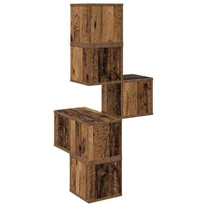 Mensola Angolare da Parete Legno antico 48 x 48 x 120 cm | homemem39