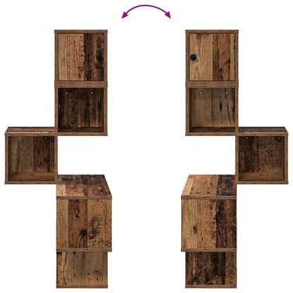 Mensola Angolare da Parete Legno antico 48 x 48 x 120 cm | homemem39