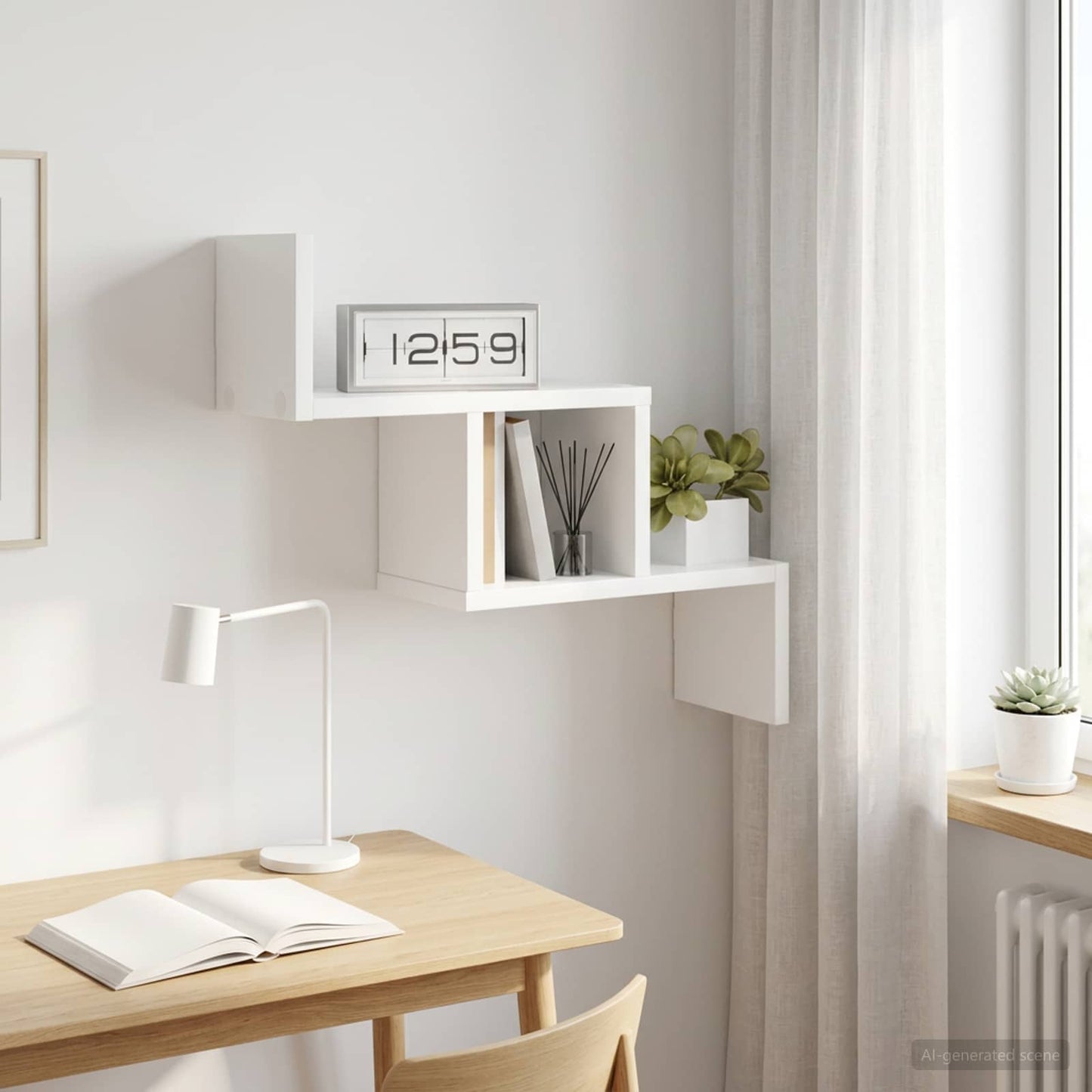 Scaffale da parete Bianco 48 x 15 x 42 cm Legno ingegnerizzato | homemem39