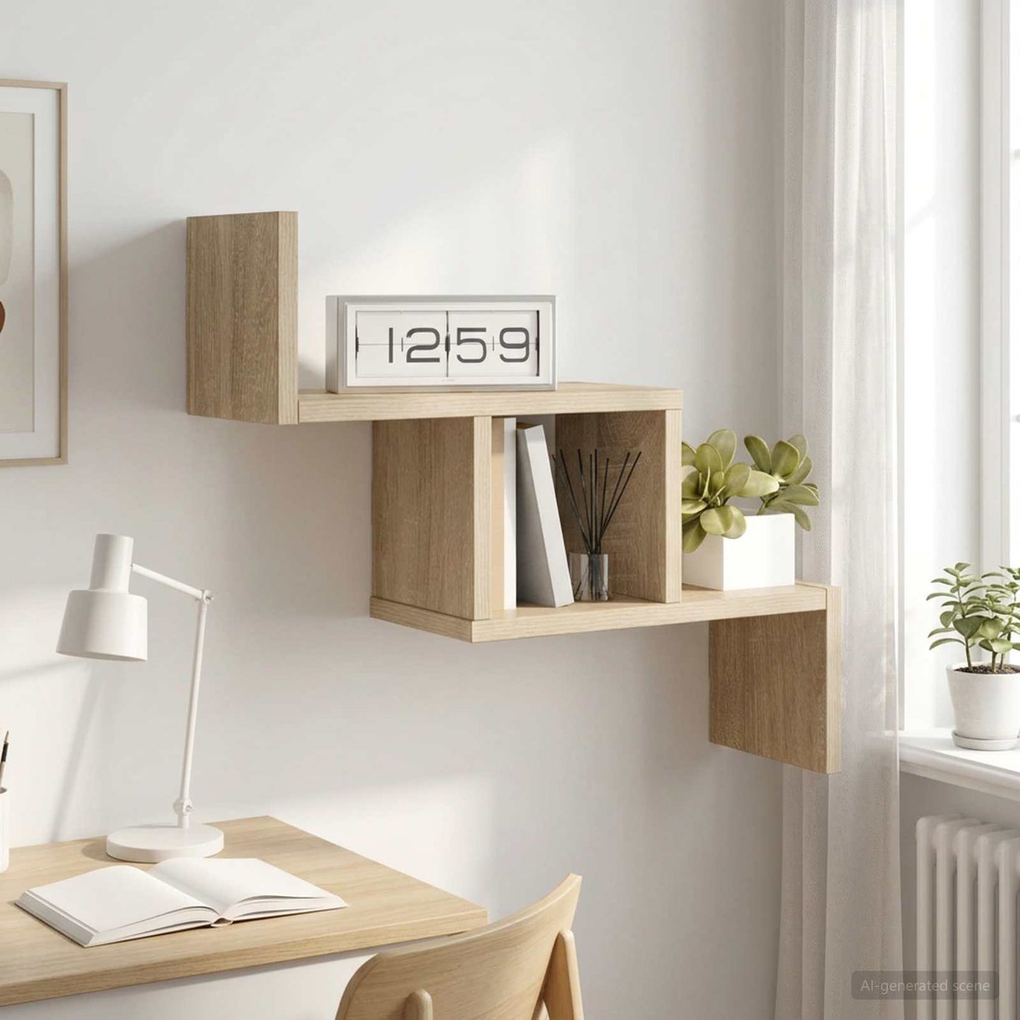 Scaffale da parete Rovere Sonoma 48 x 15 x 42 cm | homemem39