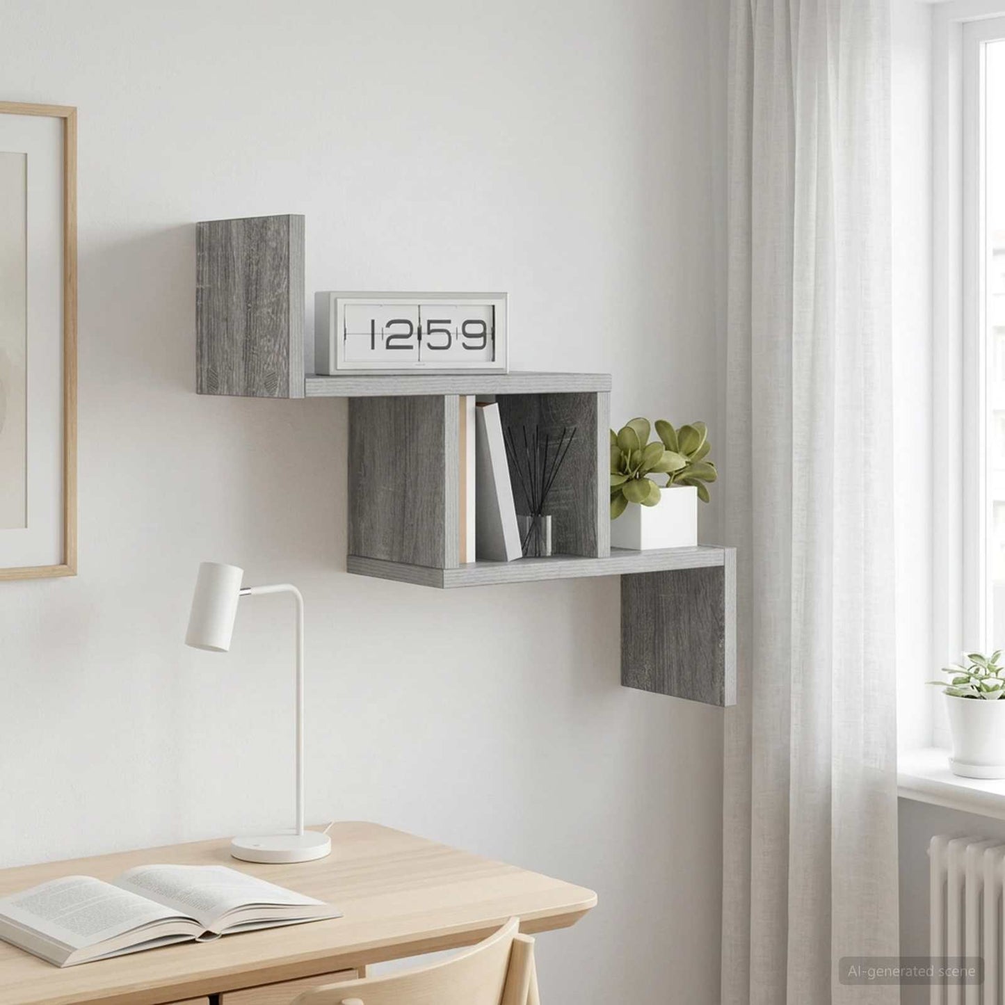 Scaffale da parete Sonoma grigio 48 x 15 x 42 cm | homemem39