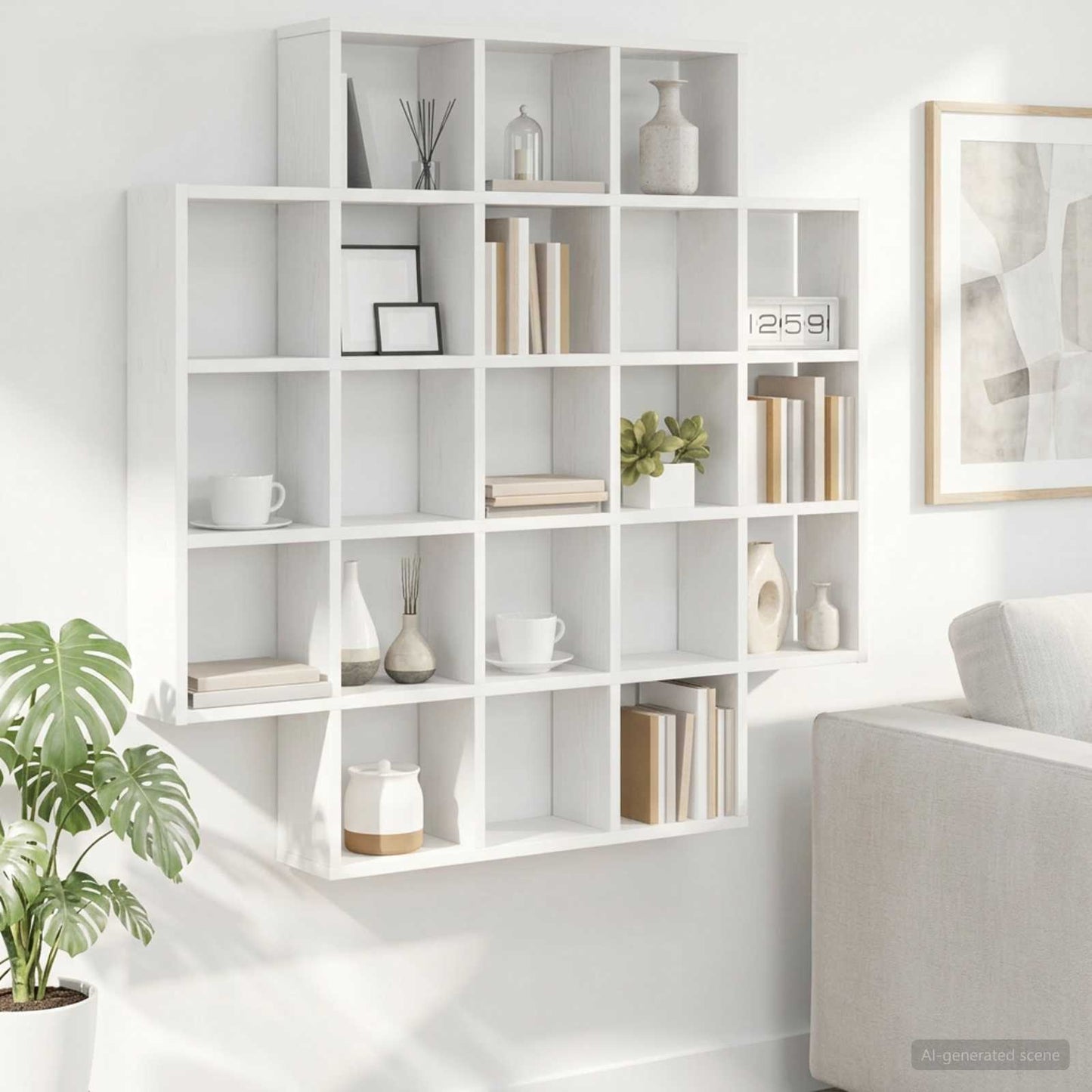 Scaffale da parete Bianco 100 x 13 x 100 cm | homemem39