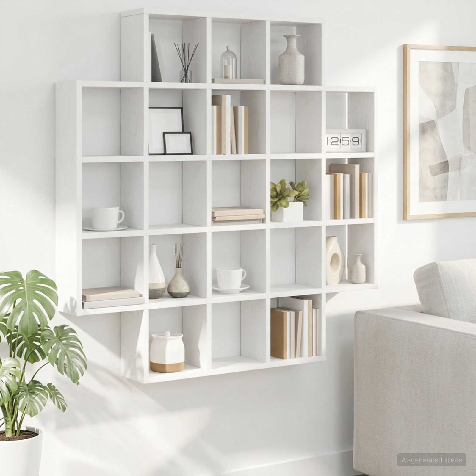 Scaffale da parete Bianco 100 x 13 x 100 cm | homemem39