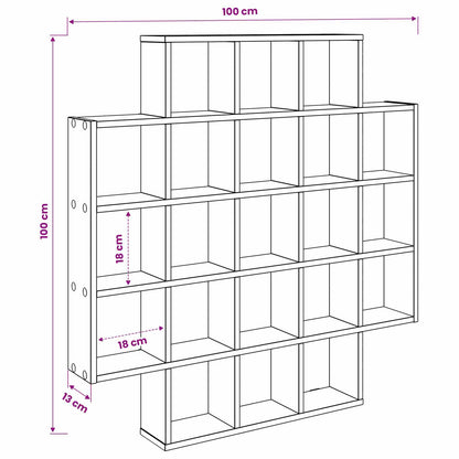 Scaffale da parete Sonoma grigio 100 x 13 x 100 cm | homemem39
