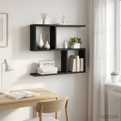 Scaffale da parete Rovere Nero 60 x 12 x 50,5 cm