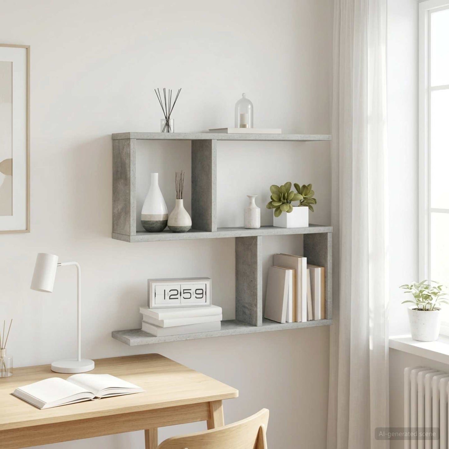 Scaffale da parete Grigio Cemento 60 x 12 x 50,5 cm | homemem39