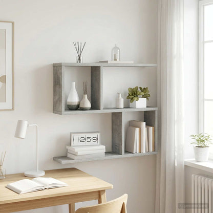 Scaffale da parete Grigio Cemento 60 x 12 x 50,5 cm | homemem39