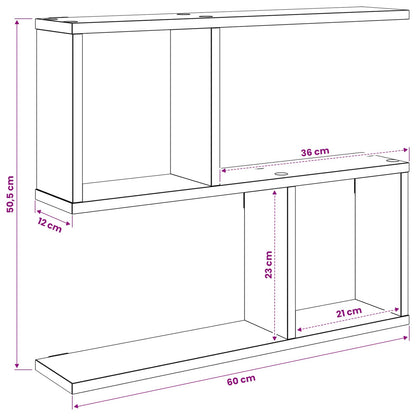 Scaffale da parete Rovere Fumo 60 x 12 x 50,5 cm | homemem39