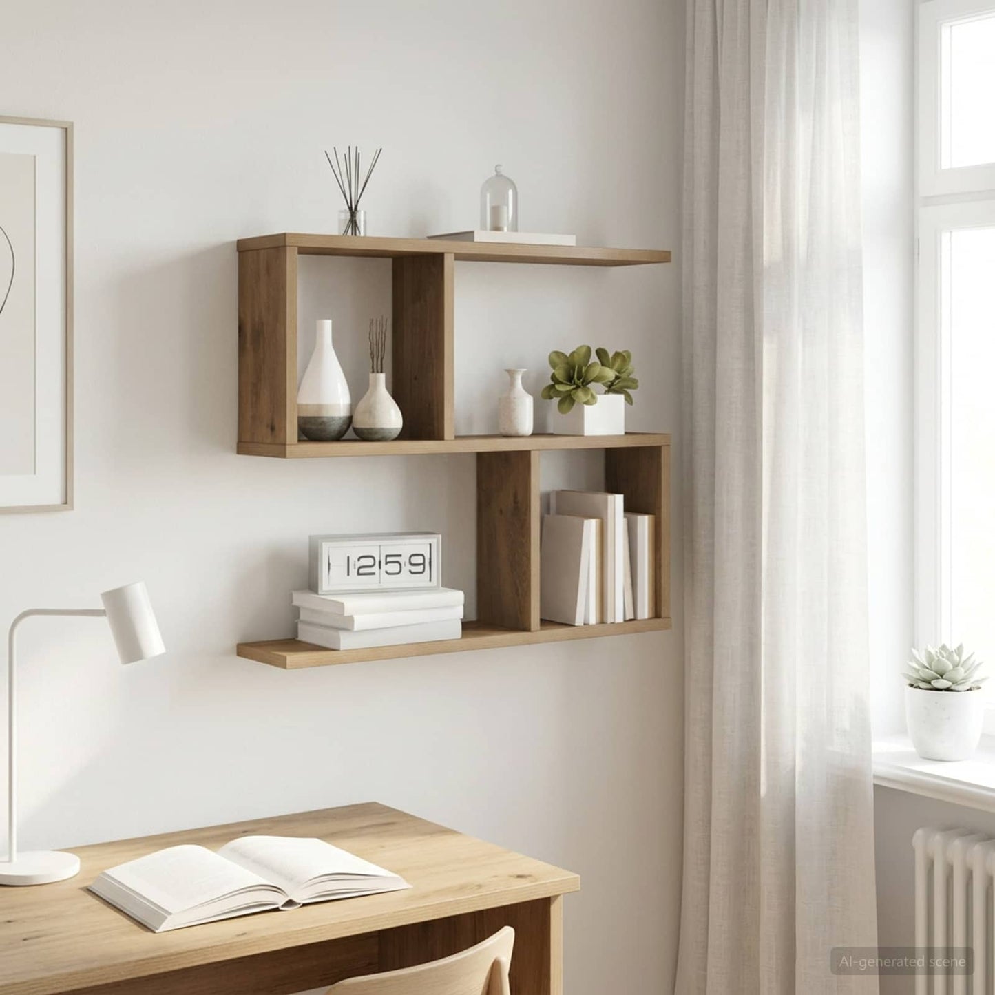Scaffale da parete Rovere Artigianale 60 x 12 x 50,5 cm | homemem39