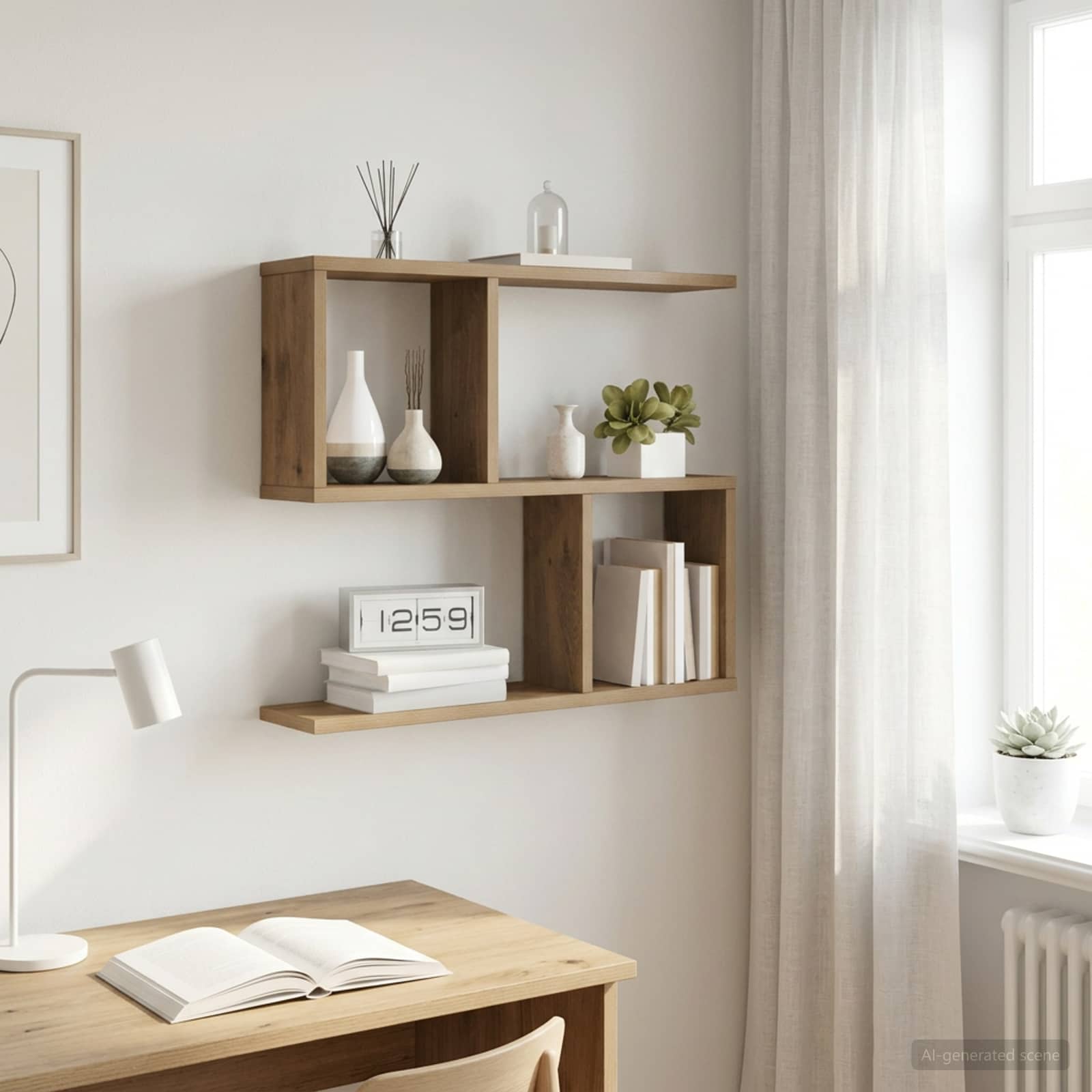 Scaffale da parete Rovere Artigianale 60 x 12 x 50,5 cm | homemem39
