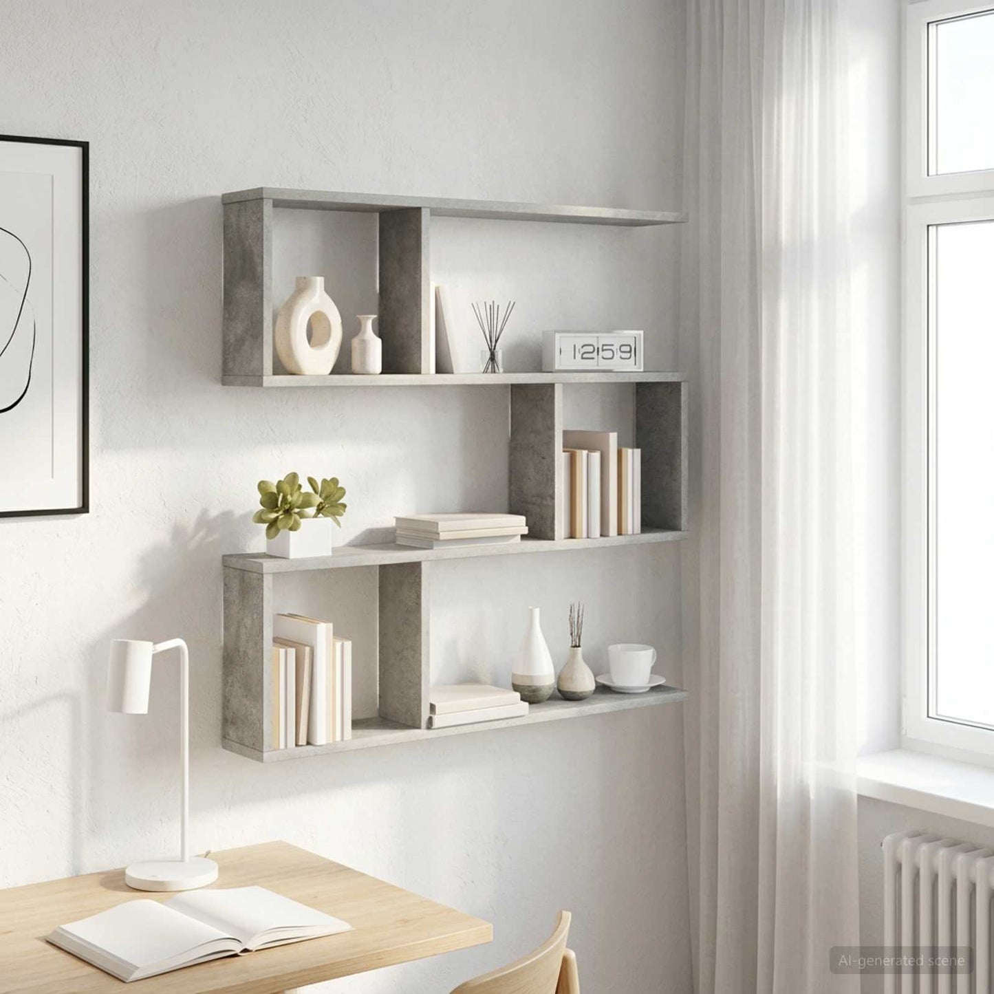 Scaffale da parete Grigio Cemento 80 x 12 x 79,5 cm | homemem39