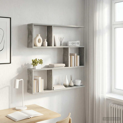 Scaffale da parete Grigio Cemento 80 x 12 x 79,5 cm | homemem39