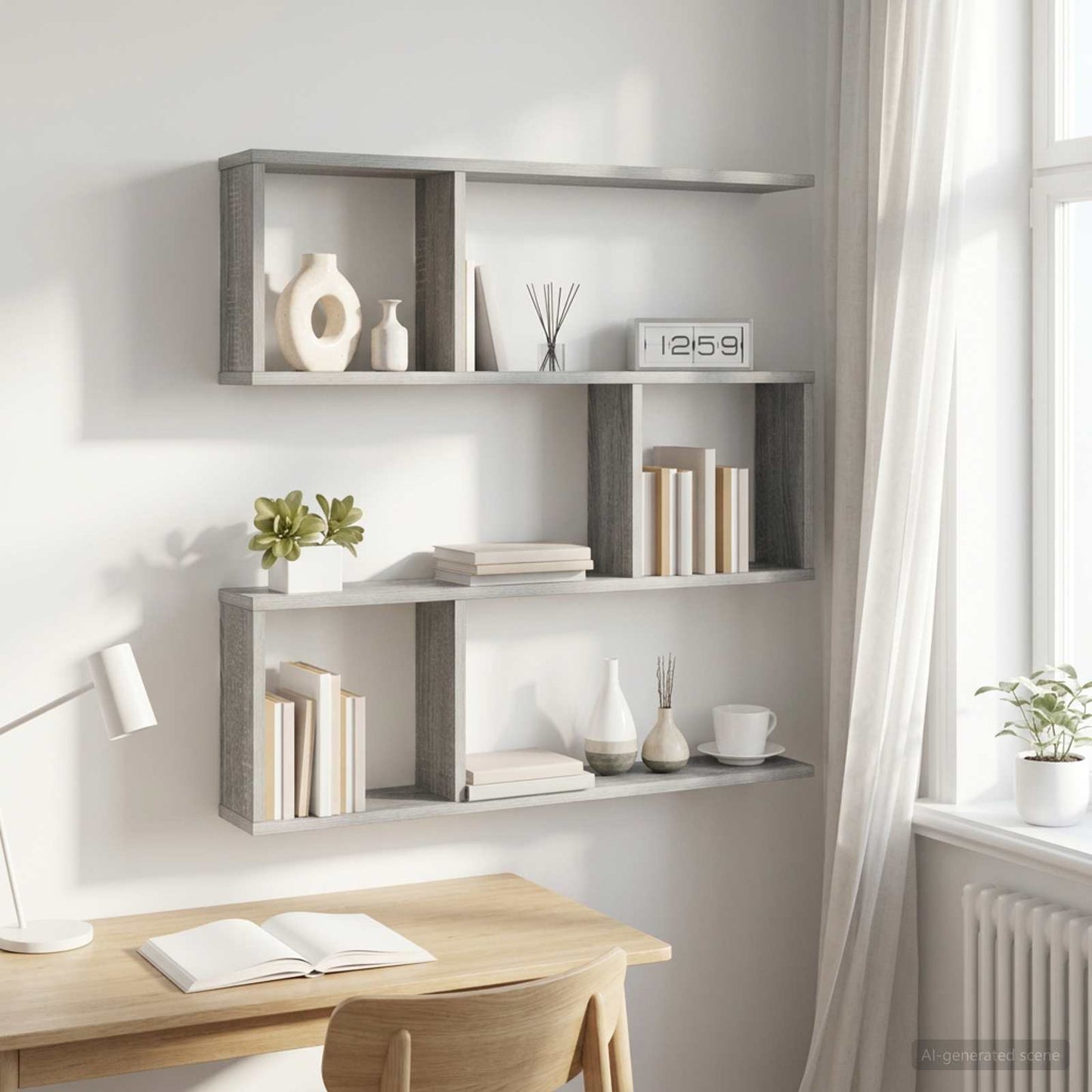 Scaffale da parete Sonoma grigio 80 x 12 x 79,5 cm | homemem39