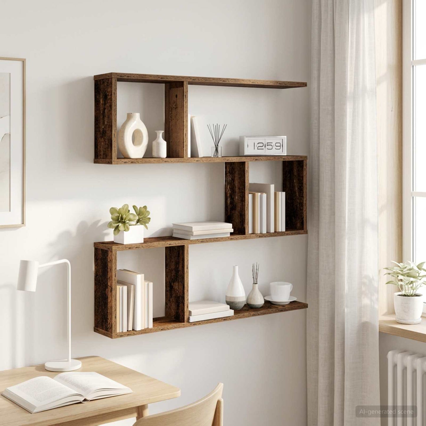Scaffale da parete Legno antico 80 x 12 x 79,5 cm | homemem39