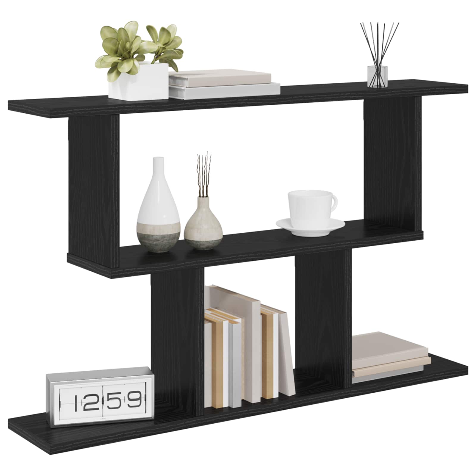 Scaffale da parete Rovere Nero 80 x 15 x 50,5 cm | homemem39