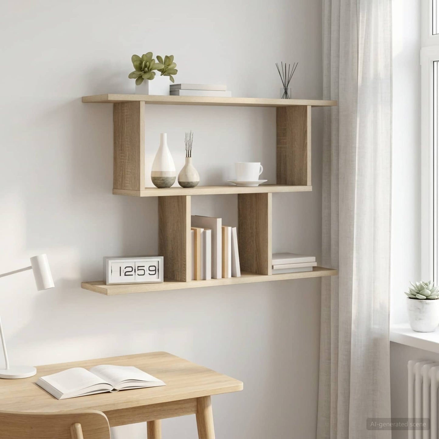 Scaffale da parete Rovere Sonoma 80 x 15 x 50,5 cm | homemem39