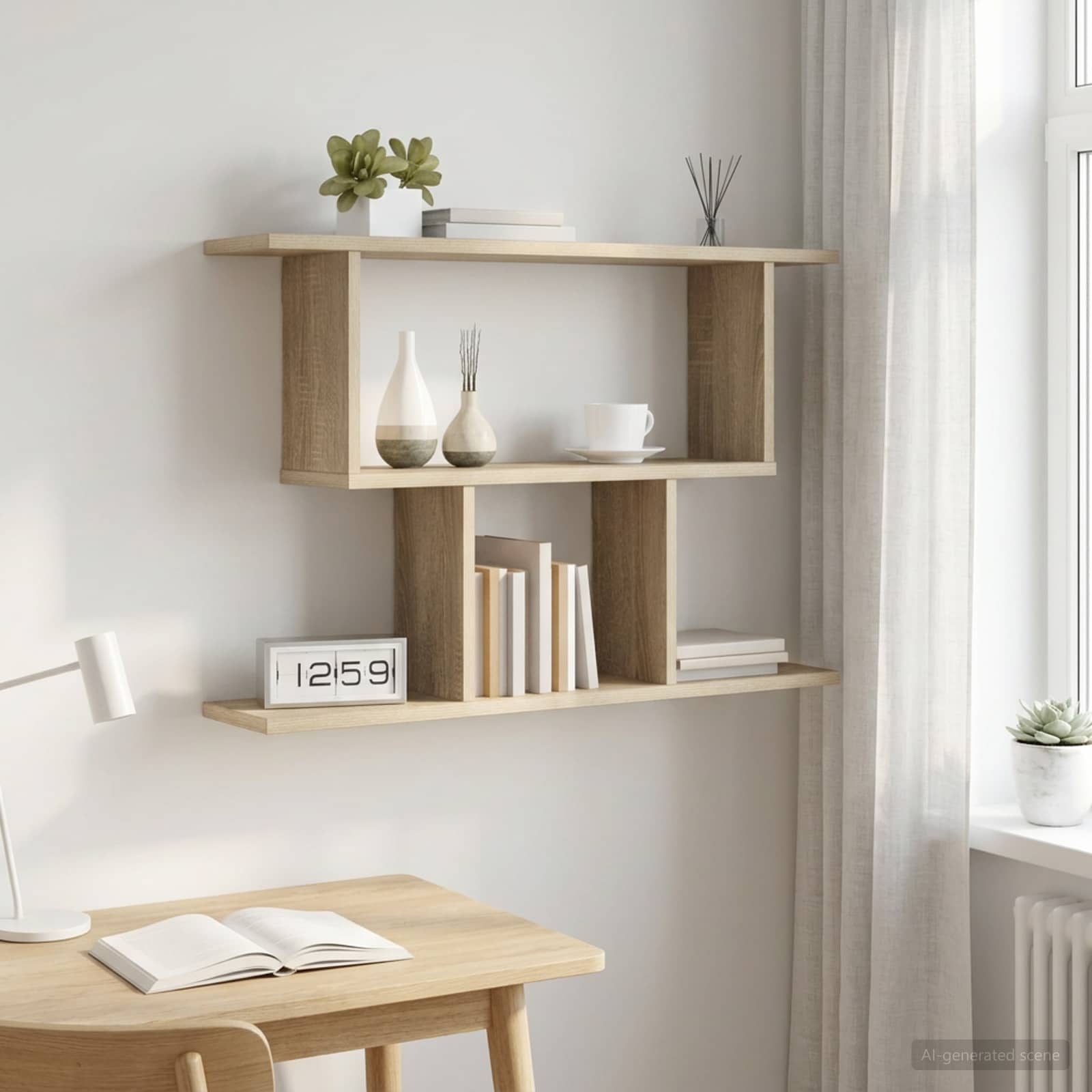 Scaffale da parete Rovere Sonoma 80 x 15 x 50,5 cm | homemem39