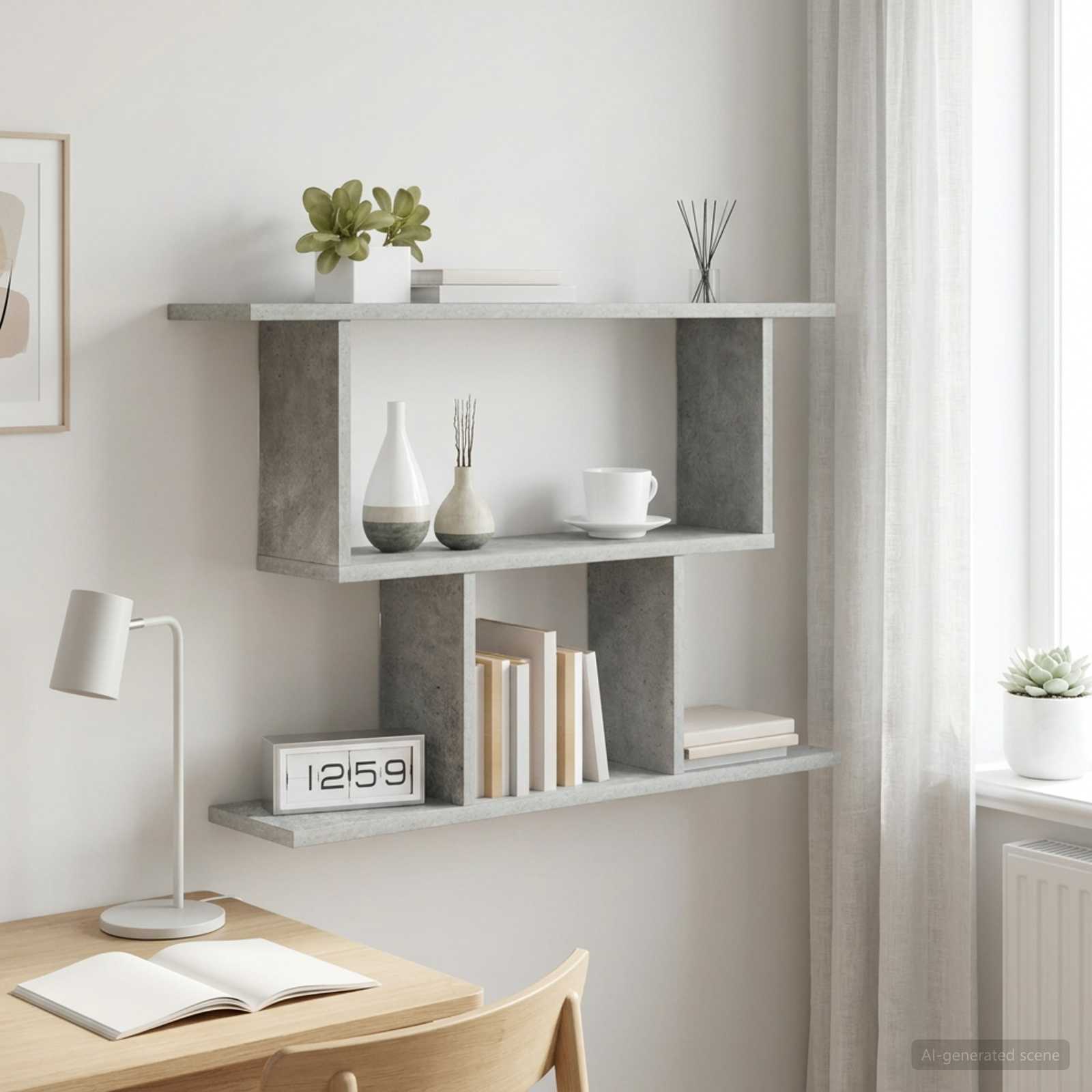 Scaffale da parete Grigio Cemento 80 x 15 x 50,5 cm | homemem39