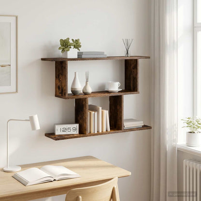Scaffale da parete Rovere Fumo 80 x 15 x 50,5 cm | homemem39