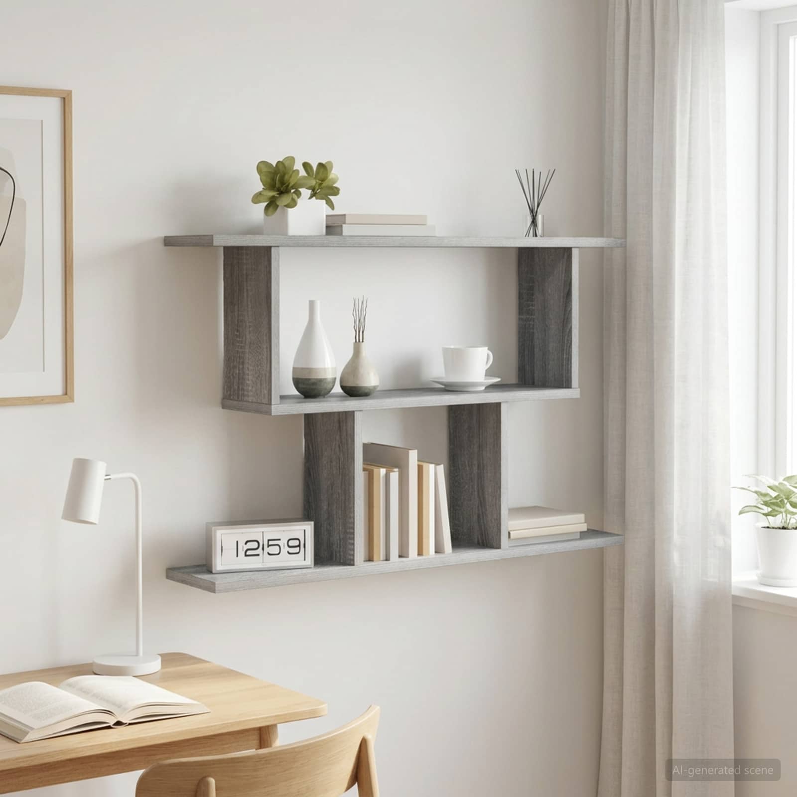 Scaffale da parete Sonoma grigio 80 x 15 x 50,5 cm | homemem39