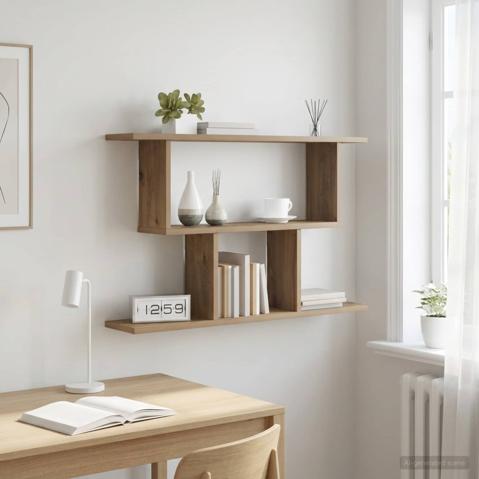 Scaffale da parete Rovere Artigianale 80 x 15 x 50,5 cm | homemem39