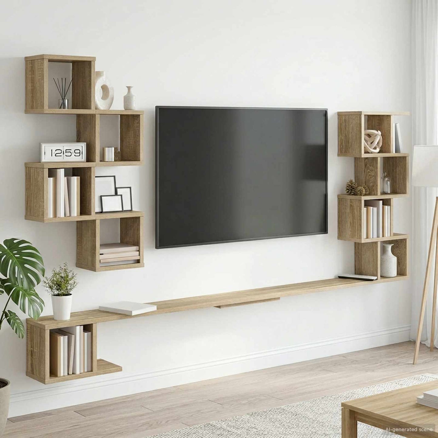 Mensola per TV da muro Rovere Sonoma 180 x 15 x 94 cm