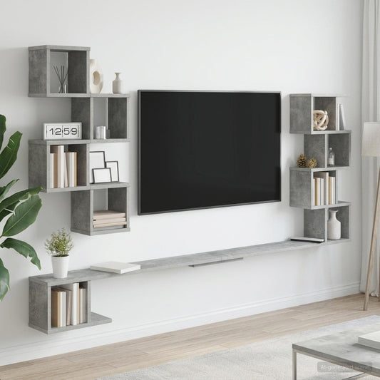 Mensola per TV da muro Grigio Cemento 180 x 15 x 94 cm | homemem39