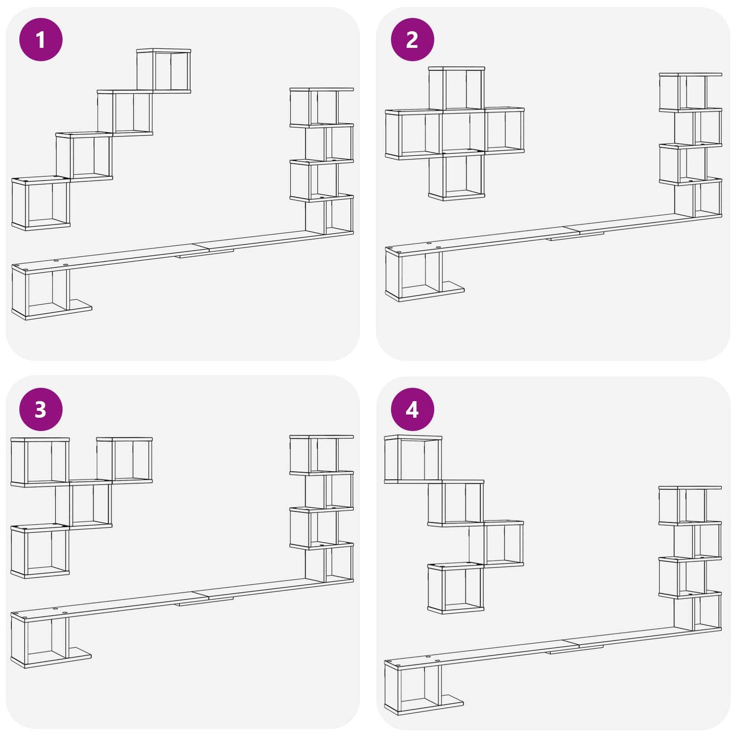 Mensola per TV da muro Grigio Cemento 180 x 15 x 94 cm | homemem39