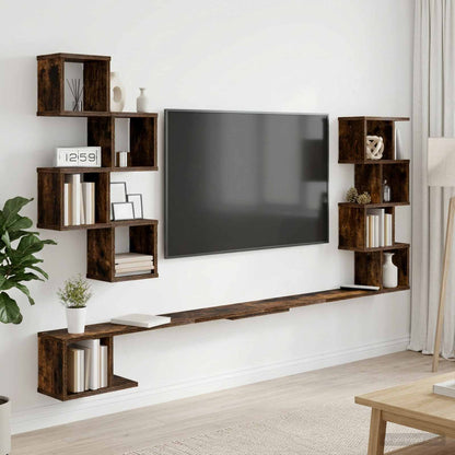 Mensola per TV da muro Rovere Fumo 180 x 15 x 94 cm | homemem39
