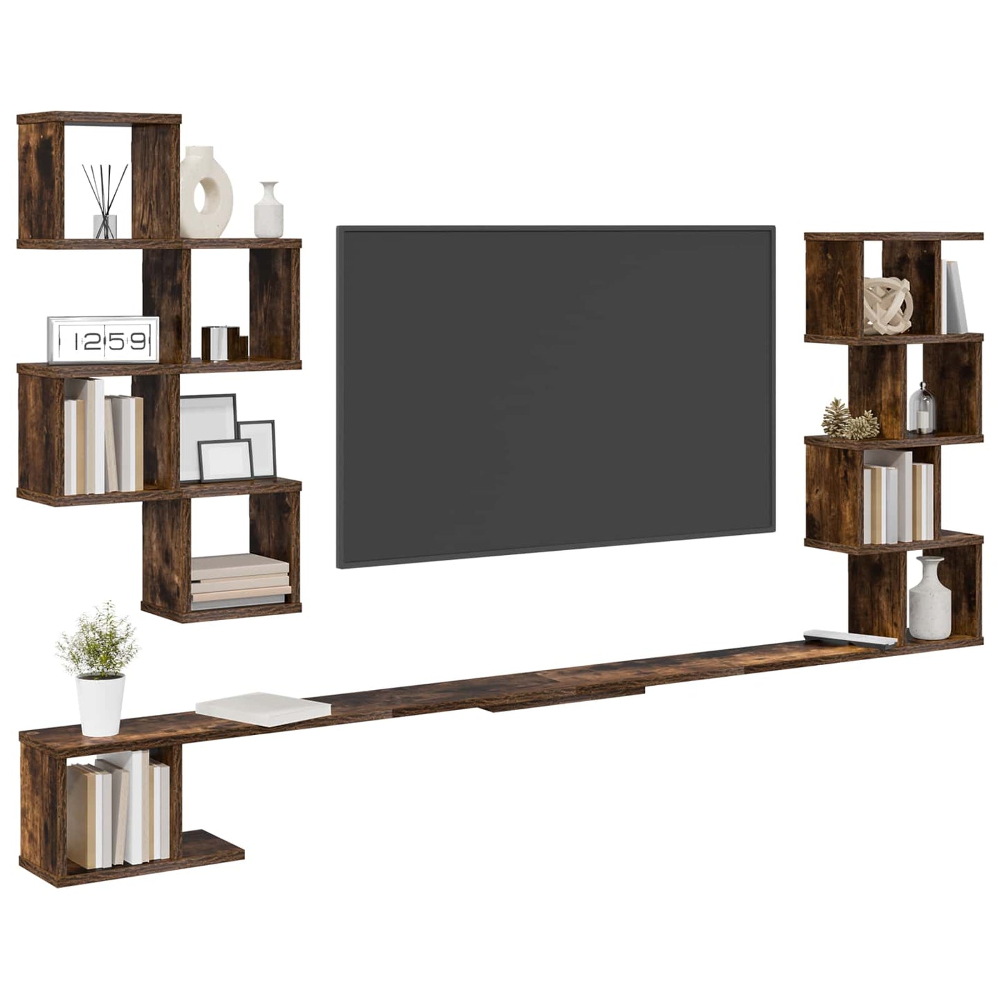 Mensola per TV da muro Rovere Fumo 180 x 15 x 94 cm | homemem39