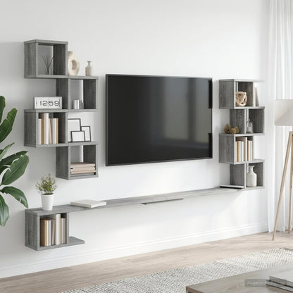 Mensola per TV da muro Sonoma grigio 180 x 15 x 94 cm | homemem39
