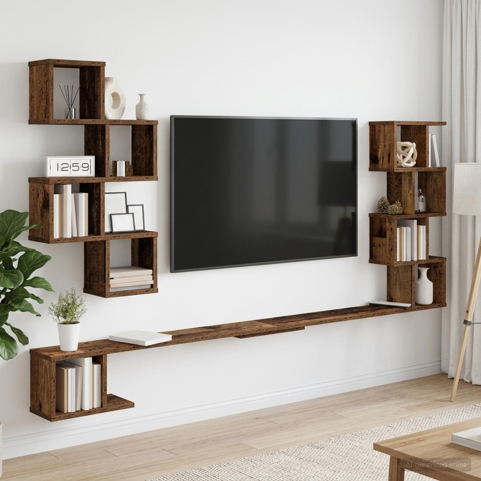 Mensola per TV da muro Legno antico 180 x 15 x 94 cm | homemem39
