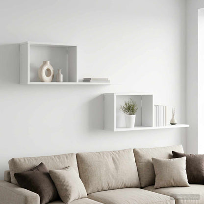 Scaffali flottanti 2 pcs Bianco 80 x 15 x 30 cm | homemem39