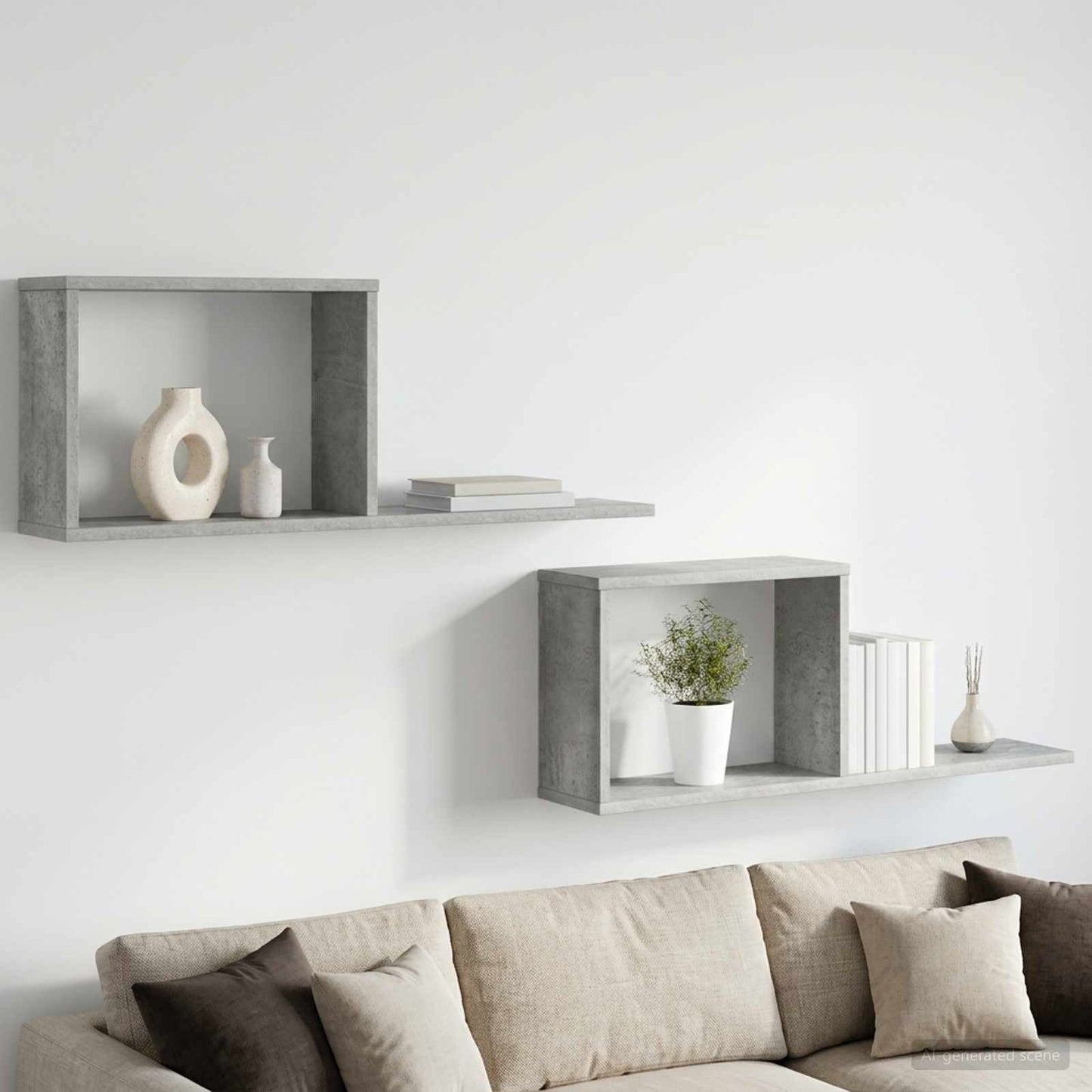 Scaffali flottanti 2 pcs Grigio Cemento 80 x 15 x 30 cm | homemem39