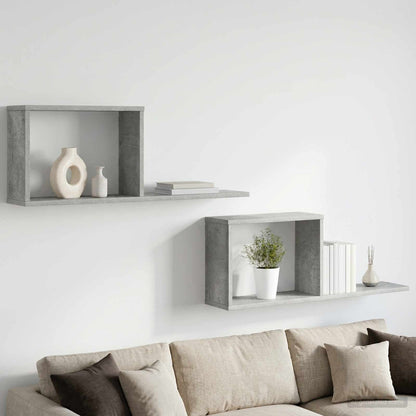 Scaffali flottanti 2 pcs Grigio Cemento 80 x 15 x 30 cm | homemem39