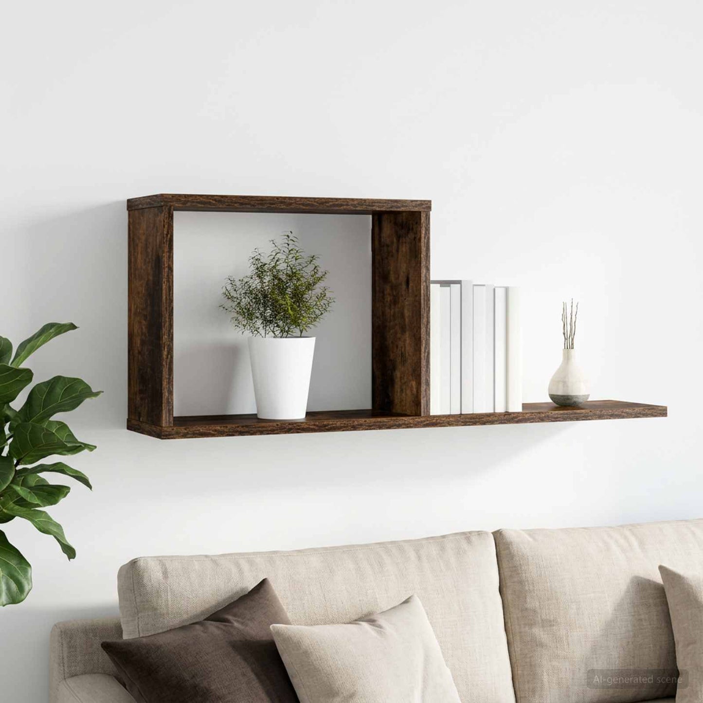 Scaffali flottanti Rovere Fumo 80 x 15 x 30 cm | homemem39