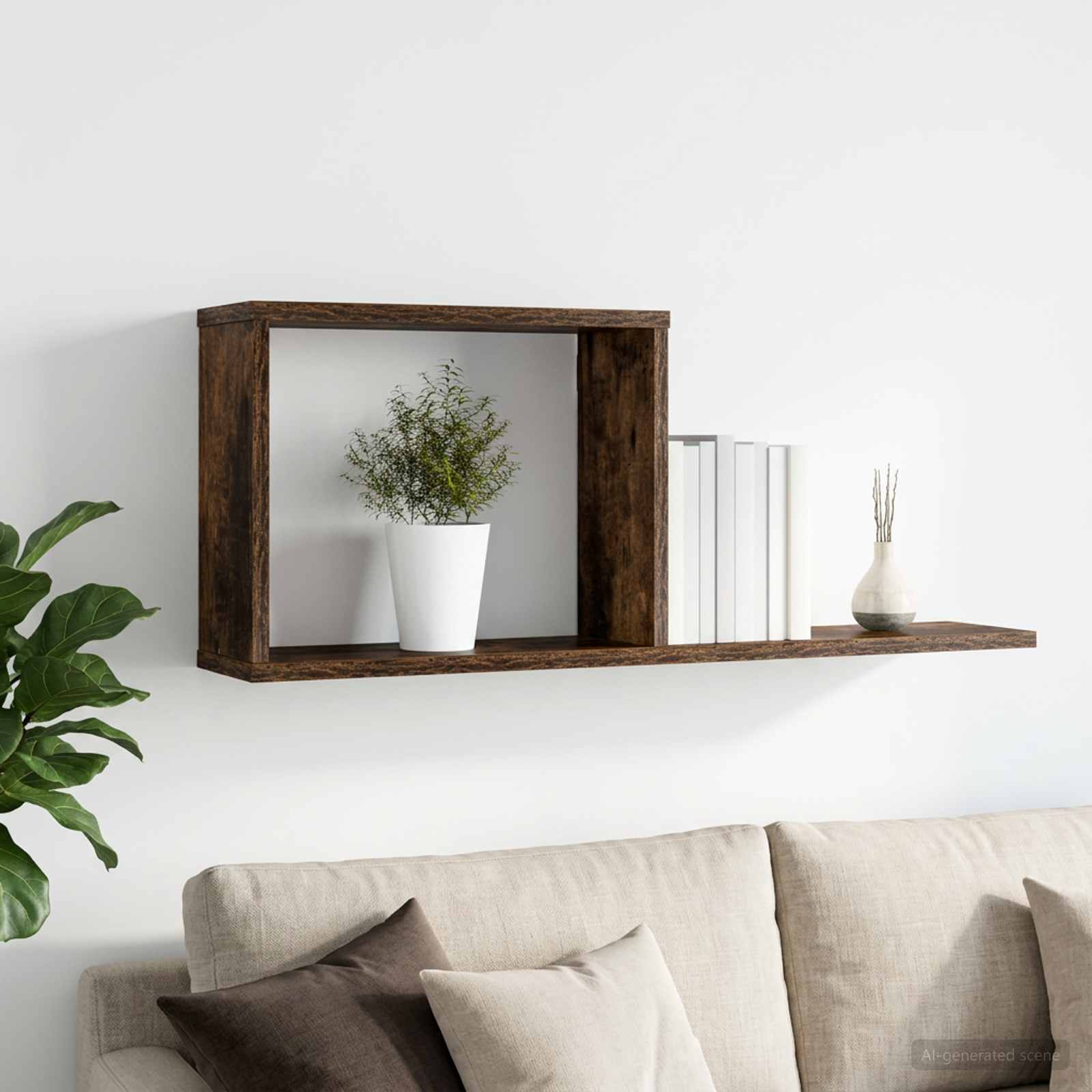Scaffali flottanti Rovere Fumo 80 x 15 x 30 cm | homemem39