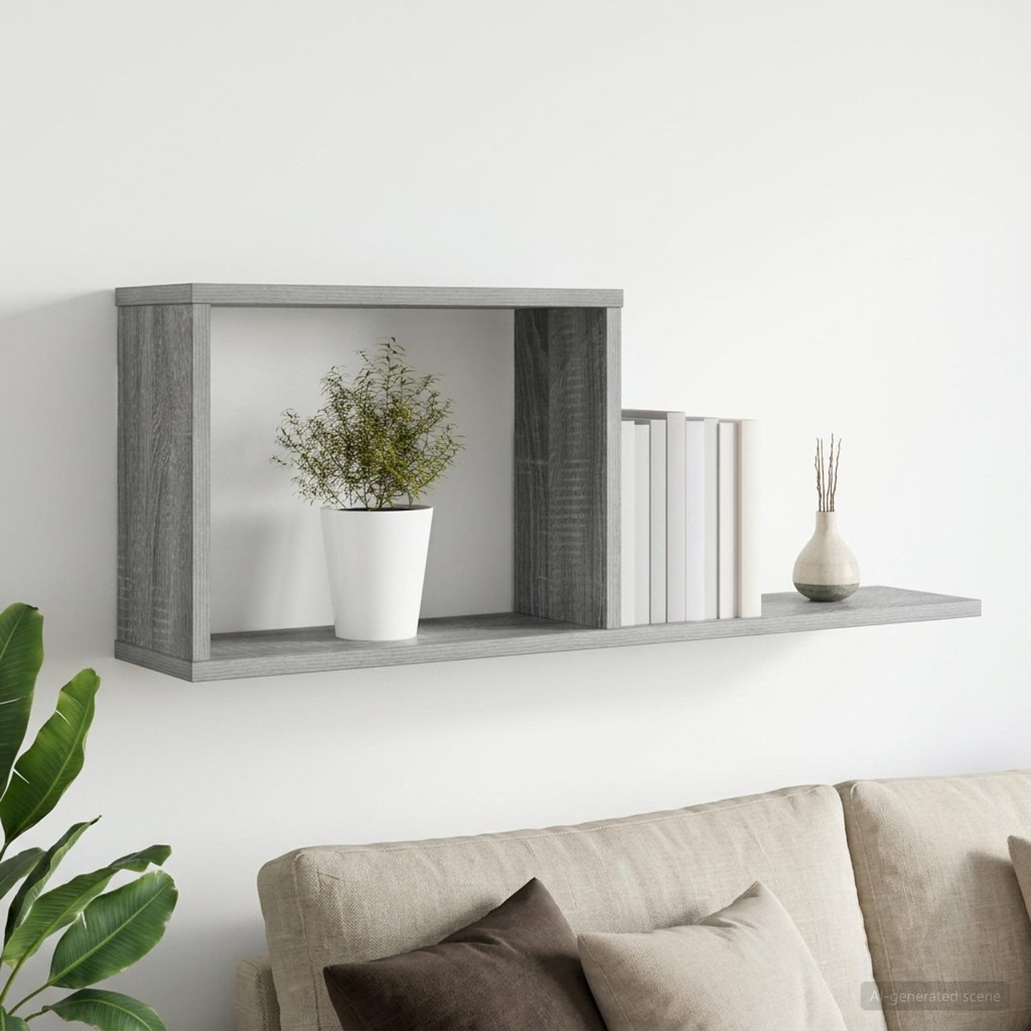Scaffali flottanti Sonoma grigio 80 x 15 x 30 cm | homemem39