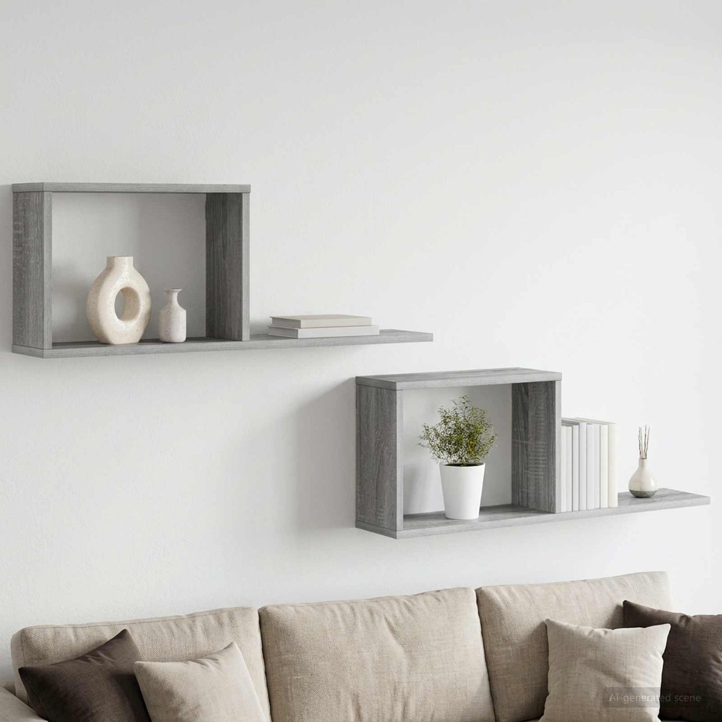 Scaffali flottanti 2 pcs Sonoma grigio 80 x 15 x 30 cm | homemem39