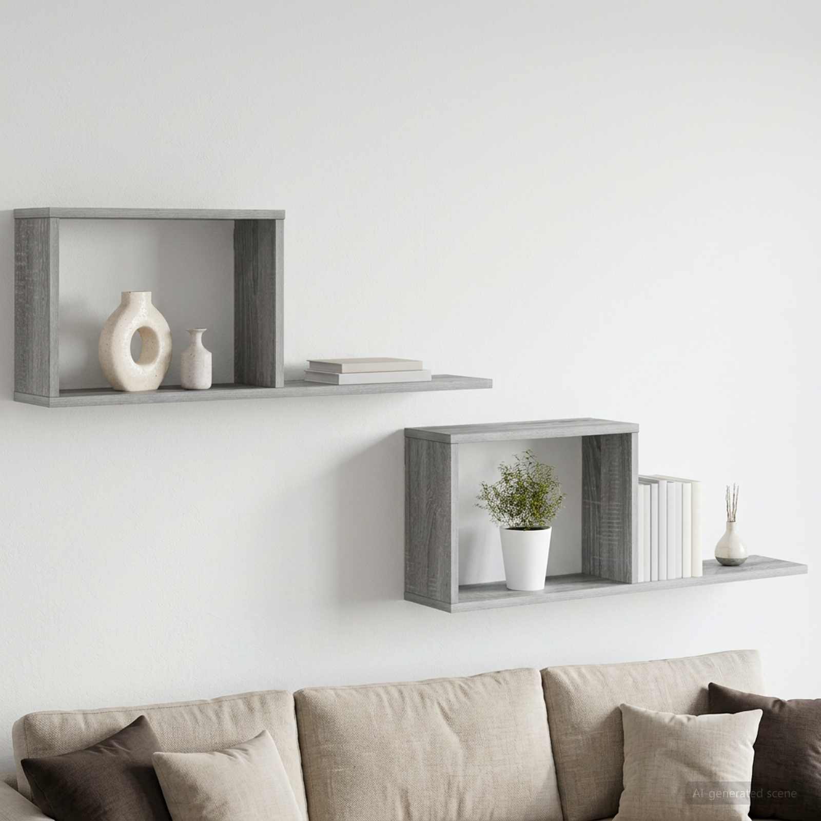 Scaffali flottanti 2 pcs Sonoma grigio 80 x 15 x 30 cm | homemem39