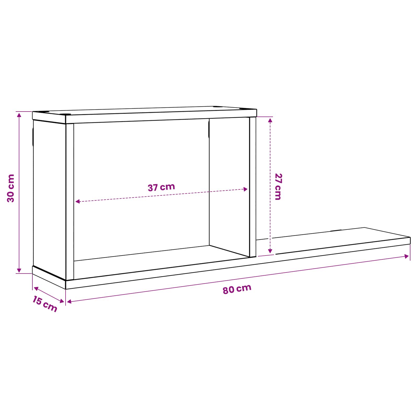 Scaffali flottanti 2 pcs Sonoma grigio 80 x 15 x 30 cm | homemem39