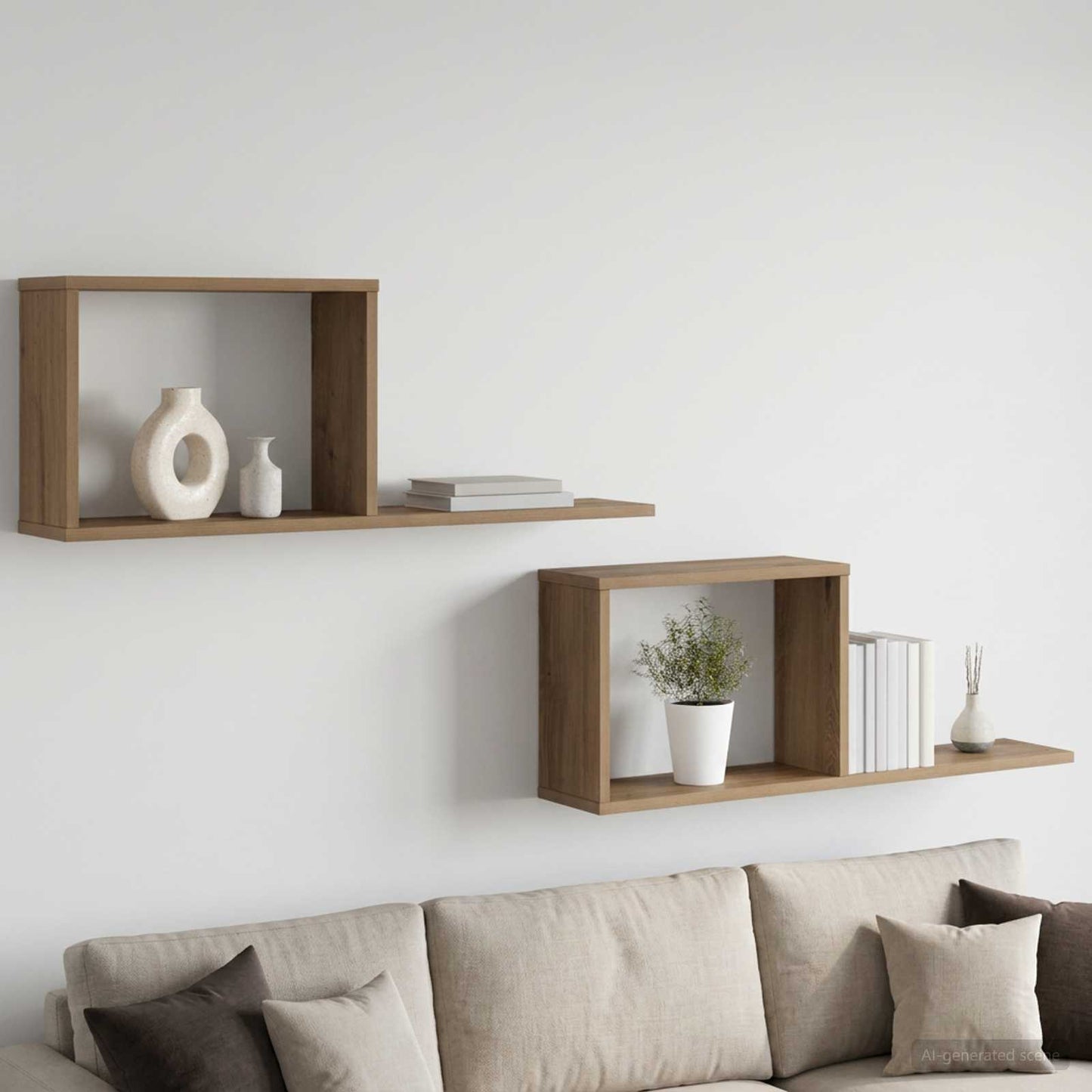 Scaffali flottanti 2 pcs Rovere Artigianale 80 x 15 x 30 cm | homemem39
