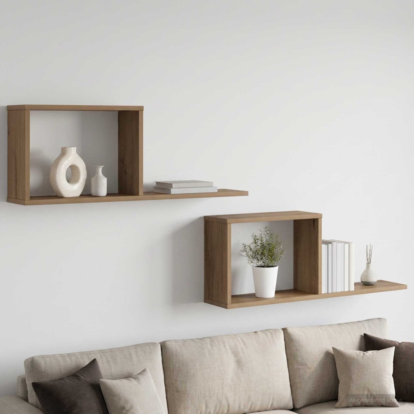 Scaffali flottanti 2 pcs Rovere Artigianale 80 x 15 x 30 cm | homemem39