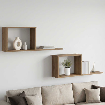Scaffali flottanti 2 pcs Rovere Artigianale 80 x 15 x 30 cm | homemem39