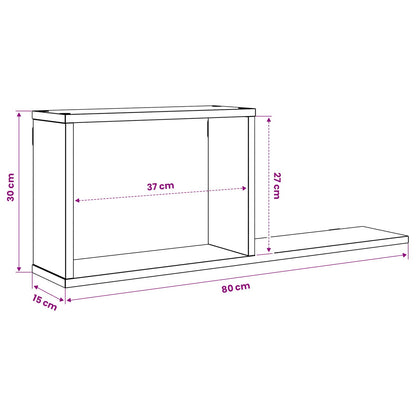 Scaffali flottanti 2 pcs Rovere Artigianale 80 x 15 x 30 cm | homemem39