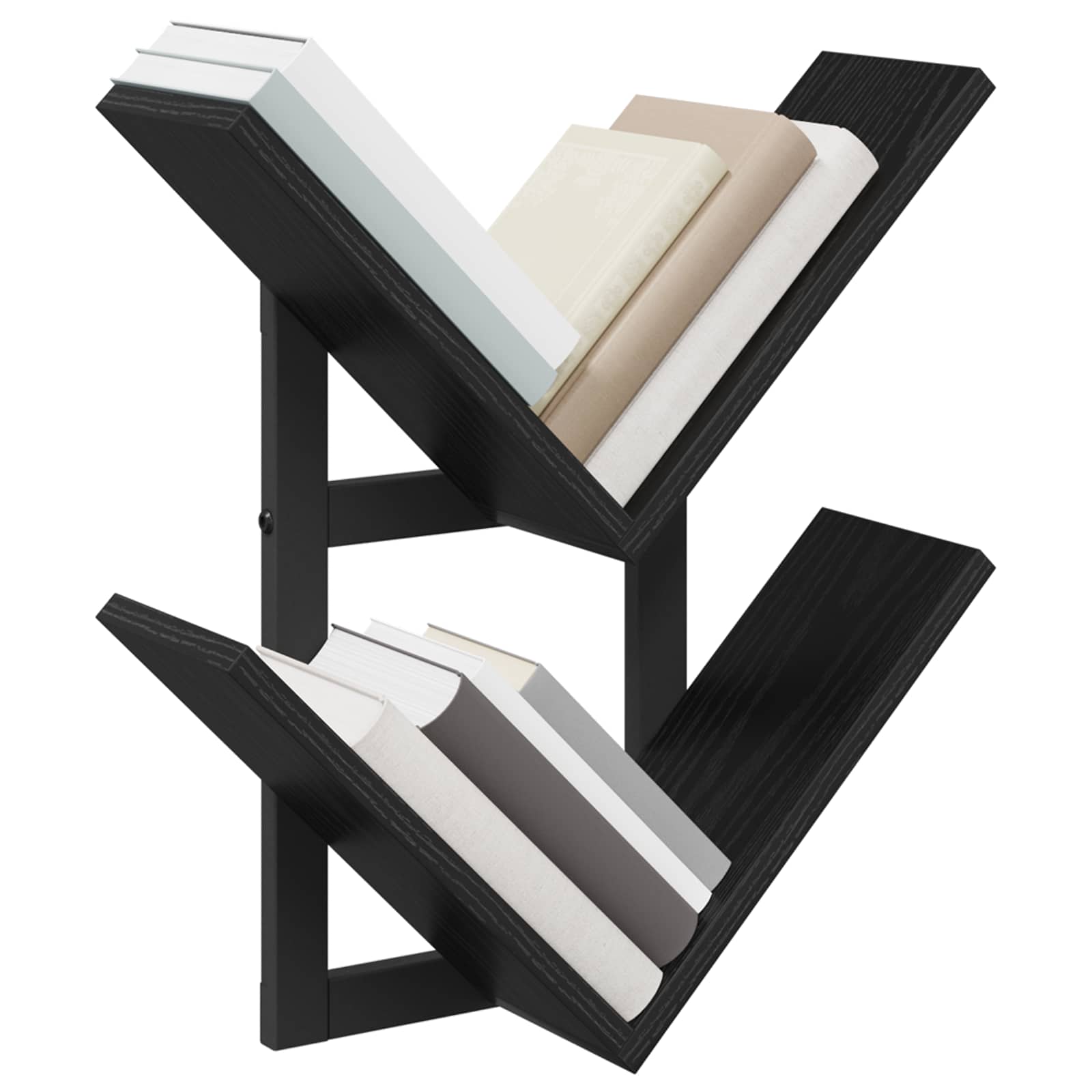 Mensola a muro flottante 2 pcs Rovere Nero 43 x 15 x 47 cm | homemem39