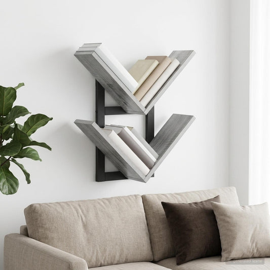 Mensola a muro flottante Sonoma grigio 43 x 15 x 47 cm | homemem39