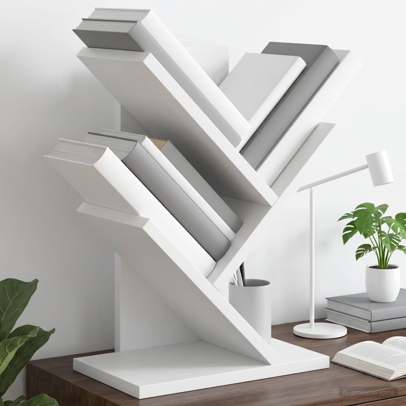 Scaffale per Libri a Forma di Albero 3 Strati 30 x 18 x 40 cm | homemem39